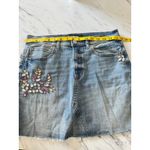 EXPRESS  Women’s Size 6 Embellished Denim Mini Skirt y2k Glam Bejeweled Festival Photo 6
