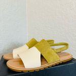 Sorel  Ella II‎ Slingback Leather Sandal, Comfort Shoe Olive Beige Size 10.5, NWT Photo 4
