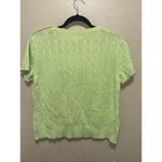 st. john's bay  Petite Large Green Cotton Blend Knit Short‎ Sleeve Sweater Top Photo 2