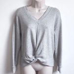 Lush Clothing 🆕 Lush twist front soft gray v neck long sleeve pullover sweater small Photo 0