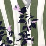 VERO MODA New  Floral Stripe Button Up Vilja Dress Short Sleeve Mini Green Navy Photo 9