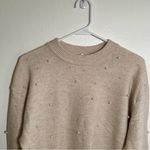 H&M Crewneck Sweater Beige Pearls Wool XS Photo 1