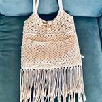 Ralph Lauren Denim & Supply Cream Macramé Shoulder Bag with Fringe Photo 5