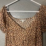 Moral Fiber Leopard Print Button-Front Top, Size Medium Photo 2