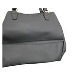 Anne Klein Grey Shoulder 3 pocket Purse Handbag Minimalist Pebbled Leather Photo 4