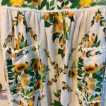 Farm Rio Floral Linen Papaya Salad Scarf Maxi Dress Green and Yellow | Small Photo 4