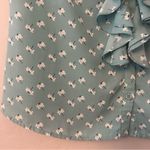 ⭐️Romy light teal blue sleeveless blouse with dandelion print and ruffles medium Photo 3