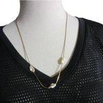 Gold Tone Snake Chain With Three Shells Necklace Photo 0