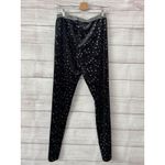 Victoria's Secret Sz L Moon Star Black Silver Velvet Leggings NWT Photo 1
