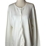 Lilly Pulitzer ‎ Sweater Women White Knit Crew Neck Cardigan Preppy Coastal Beach Photo 0