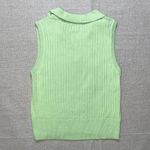 Old Navy | Pastel Lime Green Sleeveless Rib-Knit Cropped Polo | Small Photo 4