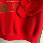 VINTAGE Hanes LARGE Red Joy to the World Ugly Christmas Sweater USA Long Sleeve Photo 4