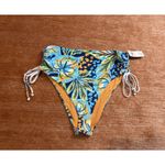 Aerie Buzzed Terry Ruched High Cut Cheeky Bikini Bottom Blue Size L Photo 2