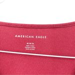 American Eagle  AE Button Wrap Front Short Sleeve Ribbed Crop Top Photo 3
