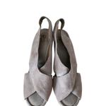 MRKT . Trey Suede Crisscross Strap High Heels Taupe Beige Size 9.5 New FLAW Photo 6