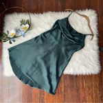 Selfie Leslie Forest Green Satin Mini Dress Well Versed NWT Photo 0