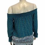 Mason Belle Green Off Shoulder Long Sleeve Blouse Size L Photo 3