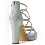 Nina Sassie Crystals Bridal Cocktail Party High Heels Women's 8 True Silver Photo 3