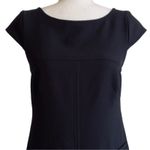 Vince Camuto  Black Cap Sleeve Back Gold Zip Mini Dress with Pockets Size 2 Photo 2