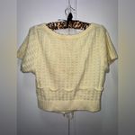 Urban Outfitters  Holly Button Front Cream Sweater Short Sleeve Knit Top Large Photo 3