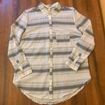 Matilda Jane  Joanna Gaines button down medium whiter dark blue stripes casual Photo 0