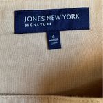 Jones New York Womens Size 4 Linen Pleated Side Zip Khaki A-Line Skirt Photo 4