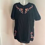 Free People  Perfectly Victorian Black Embroidered Short Sleeve Shirt Dress Small Photo 5