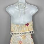 Sabo Skirt Halter Crop Top Shorts Set XS Tassel Trim Boho Floral Festival Outfit Photo 6