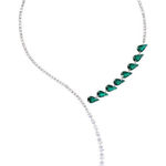 8 Other Reasons Emerald Drops Necklace in Silver New Womens Rhinestone Photo 0