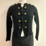 Sunny Leigh Women’s Black Knit Cardigan with gold buttons size S Photo 1