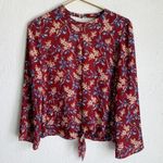 Madewell  Bell-Sleeve Tie Top in Antique Flora Sz Large Photo 2