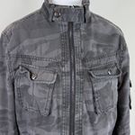 Rock & Republic Vintage  Washed Black Camo‎ Women’s Moto Jacket Size Small Photo 2