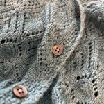 Sundance  Jocelyn Cardigan Size L Teal Cropped Open Knit Button Front Cottagecore Photo 5