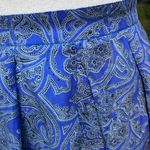 Vintage 80s Rayon Paisley Midi Skirt Periwinkle Blue Grey 12 Samantha Scott Photo 4