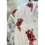 Luxxel  White Lace Dress With Embroidered Roses SMALL​​​​​​​​​​​​​​​​​​ Photo 4