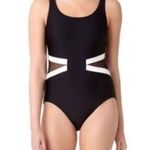 Catalina One Piece Swimsuit Black & White Mesh Side Panel Women’s Size Medium Photo 12