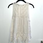 American Eagle Cream  Flowy Lace Tank Top Size: M Photo 1