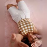 Madewell  NWT Gingham Apron Sweater Tank Top Antique Gold Item ND755 Size XXS Photo 2