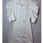 Frame  Gillian Puff Sleeve Cotton Mini Dress in Cream/Ecru size Small $398 NWT Photo 4