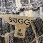 Briggs New York Briggs Linen Blend Striped Wide Leg Pants Women Medium Drawstring Casual Blue Photo 5