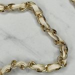 Faux Leather Woven Gold Tone Chain Link Purse Replacement Strap ✨ Photo 10