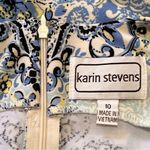 Karin Stevens  sheath dress size 10 sleeveless white blue black Photo 4