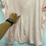 Laura Ashley  Soft pink Textured two piece Pajama Set L butterfly heart embossed Photo 14