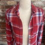 Mossimo Red White and Blue Plaid Long Sleeve Button Down Shirt Size XS Photo 1