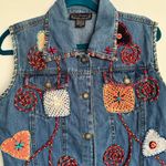New Direction New Directions Women’s Boho Indie Embroidered Embellished‎ Denim Vest Size M Photo 1