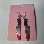 Handmade Halloween Bloody slasher horror knife earrings Photo 1