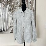 Francesca's Moriah Tweed Light‎ Blue Shacket NWT Photo 4
