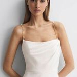 H by Halston HALSTON Brea Ruched Chain-strap Crepe Jumpsuit in Chalk Size US 4 Photo 1