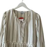 NWT Fever 3/4 Sleeve Blouse, Tan/Ivory Stripes Lace Bohemian Gypsy Sz M #1842 White Size M Photo 3