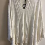 Jarbo optic white v neck knit poncho made of high twist cotton. M/L. NWT. $298 Size L Photo 0